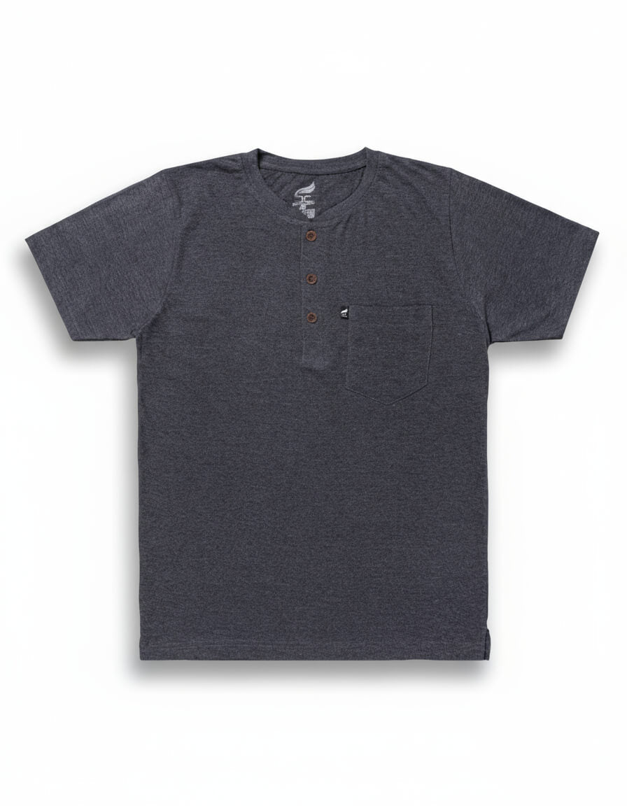 Henley Collar Gray